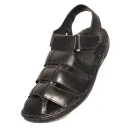Black Men’s Leather Sandal  #82423