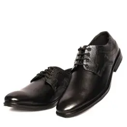 Black Men’s Leather Shoe  12128