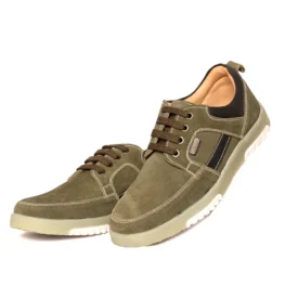 Men’s Leather Casual Shoe Olive brown #88125
