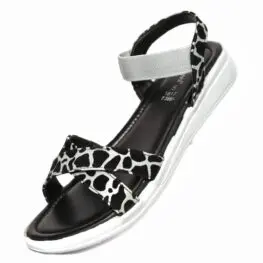 ladies Sandal Leopard Black 1817