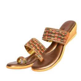 Ladies Leather Chappal Multicolor #1778