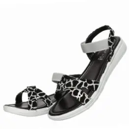 ladies Sandal Leopard Black 1817